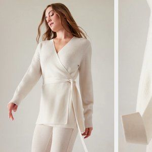 Athleta Alpine Wrap Sweater in Magnolia White
